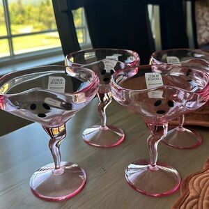 Goblin & Ghoul Halloween Ghost Margarita Acrylic Glasses Pink NEW